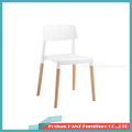 Hz-312cafe Coffee Shop White Plastic Wooden Leg Dining Chair